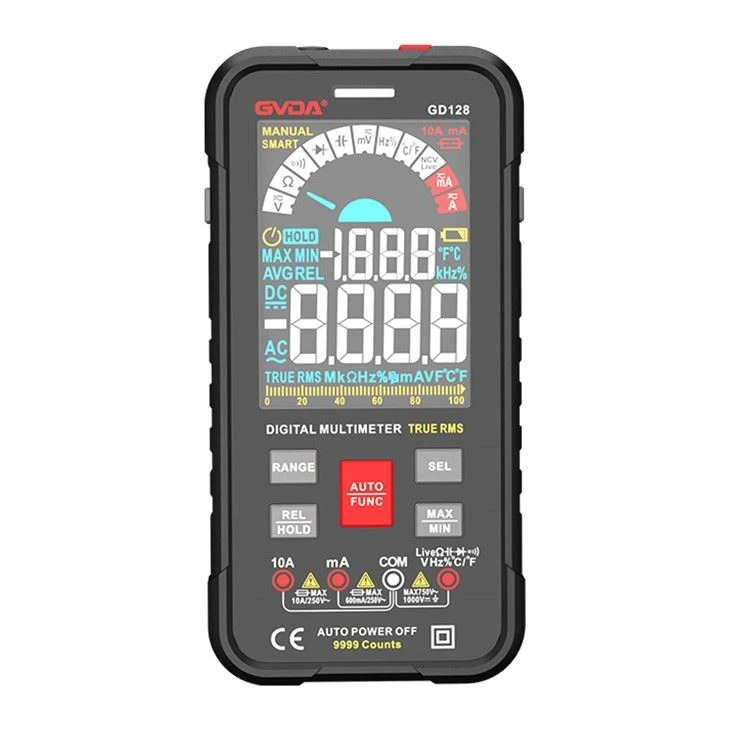 1000v 10a digital multimeter med lcd-färg
