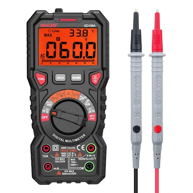 Automatisk räckvidd digital multimeter 6000 räknar display